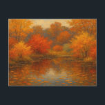 ヴィンテージ紅葉メープルオレンジレッドガーデンポンド ポストカード<br><div class="desc">ヴィンテージ紅葉メープルオレンジレッドガーデンポンドアート。</div>