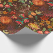 ヴィンテージ紅葉秋ひまわり ラッピングペーパー (角)