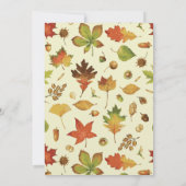 ヴィンテージ紅葉結婚式招待状ベージュ色紙 招待状 (裏面)