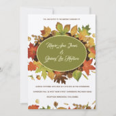 ヴィンテージ紅葉結婚式招待状ベージュ色紙 招待状 (正面)
