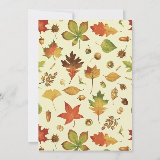 ヴィンテージ紅葉結婚式招待状緑 招待状 (裏面)