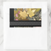 ヴィンテージ紅葉 長方形シール (バッグ)