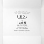 ヴィンテージ紋章イニシャル結婚紋章 三つ折り招待状 (内部中)