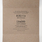 ヴィンテージ紋章オンクラフト紙結婚ズ 三つ折り招待状 (内部中)