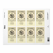 ヴィンテージ紋章ロックと鍵アドレスEx Libris ラベル (フルシート)