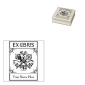 ヴィンテージ紋章ロックと鍵Ex Libris ラバースタンプ (押印)