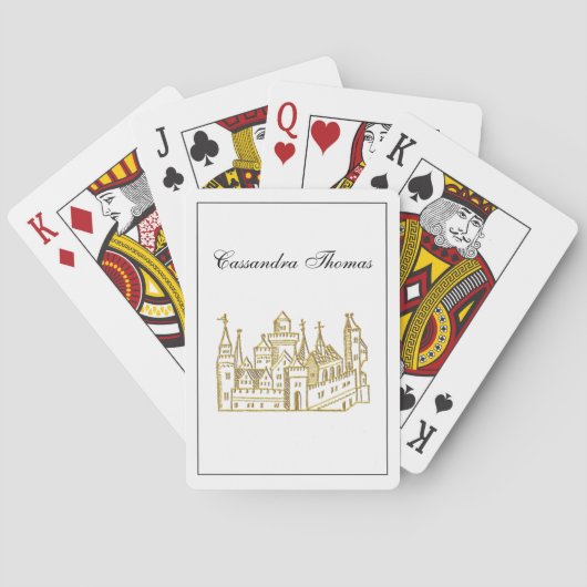 ヴィンテージ紋章城#2クレストフェイク金ゴールド トランプ (裏面)