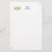 ヴィンテージ紋章城#2クレストフェイク金ゴールド 便箋 (正面/裏面)