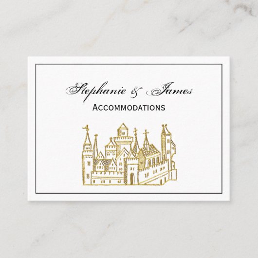 ヴィンテージ紋章城#2クレストフェイク金ゴールド 名刺 (正面)