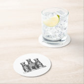 ヴィンテージ紋章紋章の紋章 ラウンドペーパーコースター (インサイチュ)