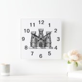 ヴィンテージ紋章紋章コートオブアームズクレスト スクエア壁時計 (ホーム)