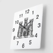 ヴィンテージ紋章紋章コートオブアームズクレスト スクエア壁時計 (傾斜)