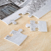 ヴィンテージ納屋の新雪 – テネシー州の写真 ジグソーパズル (側面)