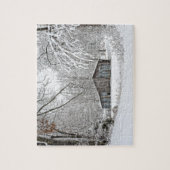 ヴィンテージ納屋の新雪 – テネシー州の写真 ジグソーパズル (縦)