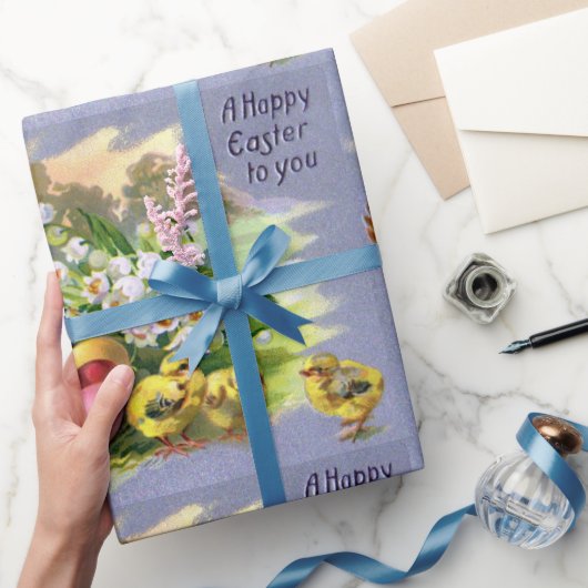 ヴィンテージ納屋周囲の庭チックスとイースターエッグホリデイ ラッピングペーパー (ギフト)