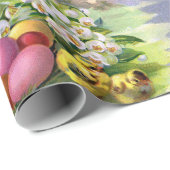 ヴィンテージ納屋周囲の庭チックスとイースターエッグホリデイ ラッピングペーパー (ロールコーナー)