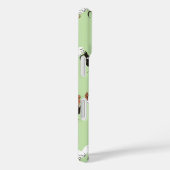 ヴィンテージ納屋周囲の庭ニワトリの模様オン緑 Case-Mate iPhoneケース (裏面 / 右)