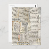 ヴィンテージ紙くず – 垂直 ポストカード (正面/裏面)