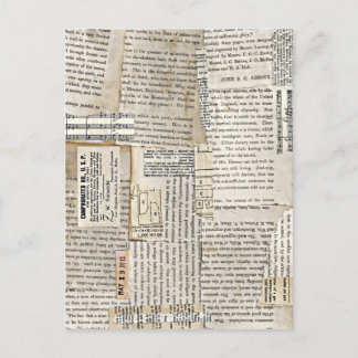 ヴィンテージ紙くず – 垂直 ポストカード