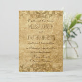 ヴィンテージ紙つる植物タイポグラフィ結婚式招待状 招待状 (スタンド正面)