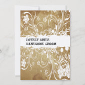 ヴィンテージ紙とレース結婚式招待状 招待状 (裏面)