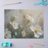 ヴィンテージ紙と春の花 薄葉紙 (クラフト)