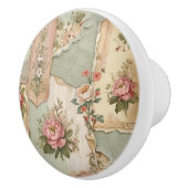 ヴィンテージ紙と花 セラミックノブ (右)