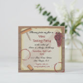 ヴィンテージ紙のワインパーティー招待状 招待状 (スタンド正面)