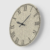 ヴィンテージ紙の古い辞書ページ ラージ壁時計 (傾斜)