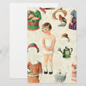 ヴィンテージ紙ひな形 便箋 (正面/裏面)