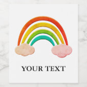 ヴィンテージ紙カットレインボーアンドクラウド ワインラベル (シングルラベル)