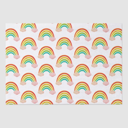 ヴィンテージ紙カットレインボーアンドクラウド 薄葉紙 (正面)