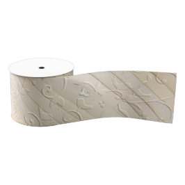 ヴィンテージ紙ストリップエンボス グログランリボン