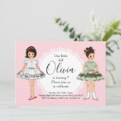 ヴィンテージ紙ドール誕生日パーティーへの招待2 招待状 (スタンド正面)