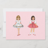 ヴィンテージ紙ドール誕生日パーティーへの招待 招待状 (裏面)