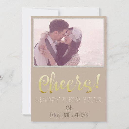 ヴィンテージ紙ハッピーニューイヤーと写真 シーズンカード (正面)