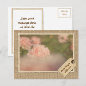 ヴィンテージ紙フレームトラベルラベルオータムバラバーラップ ポストカード (正面/裏面)