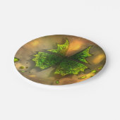 ヴィンテージ紙プレートと緑の蝶 ペーパープレート (アングル)