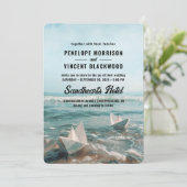 ヴィンテージ紙ボーツオンシー結婚式招待状 招待状 (スタンド正面)