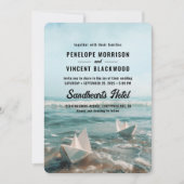 ヴィンテージ紙ボーツオンシー結婚式招待状 招待状 (正面)