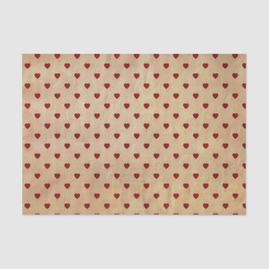 ヴィンテージ紙ポルカハートパターン 薄葉紙 (正面)