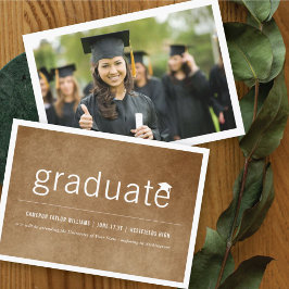 ヴィンテージ紙ミニマル院写真卒業 案内状