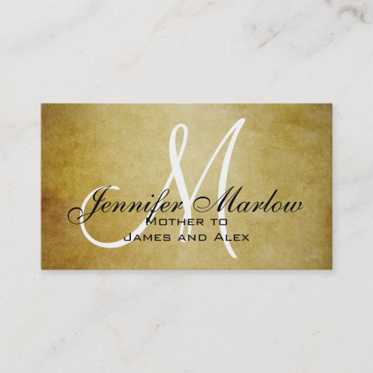 ヴィンテージ紙モノグラムママ通話カード コーリングカード (正面)