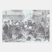 ヴィンテージ紙ラッピング雪パリ… ラッピングペーパーシート (正面)