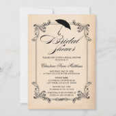 ヴィンテージ紙ルック&オーナメントブライダルシャワー 招待状 (正面)