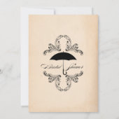 ヴィンテージ紙ルック&オーナメントブライダルシャワー 招待状 (裏面)