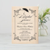 ヴィンテージ紙ルック&オーナメントブライダルシャワー 招待状 (スタンド正面)