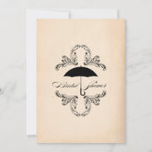 ヴィンテージ紙ルック&オーナメントブライダルシャワー 招待状 (裏面)