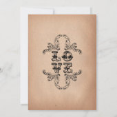 ヴィンテージ紙ルック&オーナメント婚約パーティ 招待状 (裏面)