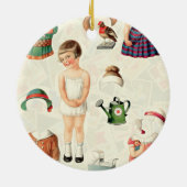 ヴィンテージ紙人形ツリーオーナメント セラミックオーナメント (裏面)